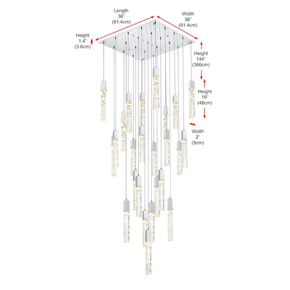 Elegant Lighting Aurora 36" Wide Crystal Chandelier