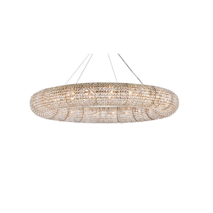 Elegant Lighting Paris 24 Light 59" Wide Crystal Ring Chandelier with Clear Royal Cut Crystals