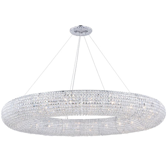 Elegant Lighting Paris 24 Light 59" Wide Crystal Ring Chandelier with Clear Royal Cut Crystals