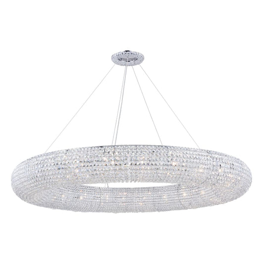 Elegant Lighting Paris 30 Light 71" Wide Crystal Ring Chandelier with Clear Royal Cut Crystals