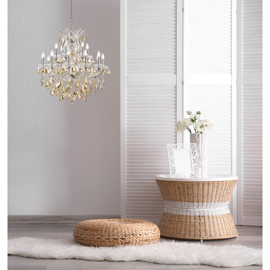 Elegant Lighting Maria Theresa 19 Light 30" Wide Crystal Chandelier with Golden Teak Royal Cut Crystals