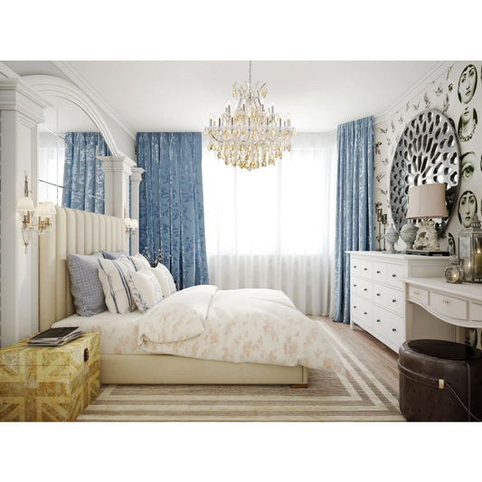 Elegant Lighting Maria Theresa 24 Light 36" Wide Crystal Chandelier with Golden Teak Royal Cut Crystals