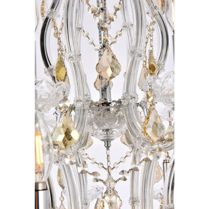 Elegant Lighting Maria Theresa 28 Light 38" Wide Crystal Chandelier with Golden Teak Royal Cut Crystals
