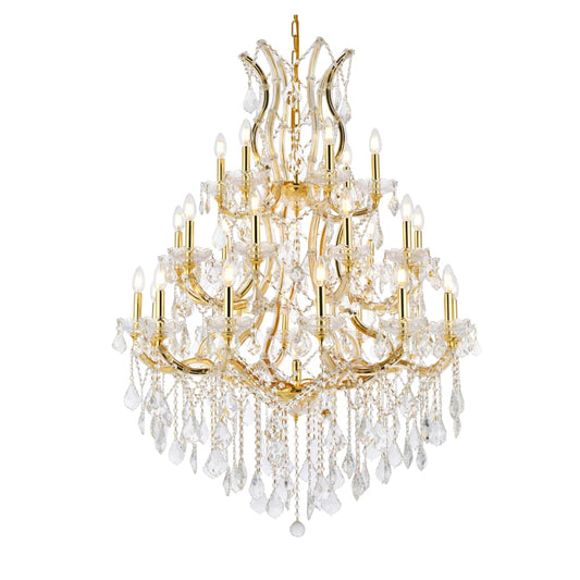 Elegant Lighting Maria Theresa 28 Light 38" Wide Crystal Chandelier with Clear Royal Cut Crystals