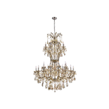 Elegant Lighting Maria Theresa 36 Light 46" Wide Crystal Chandelier with Golden Teak Royal Cut Crystals