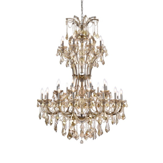 Elegant Lighting Maria Theresa 36 Light 46" Wide Crystal Chandelier with Golden Teak Royal Cut Crystals