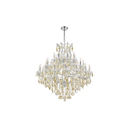 Elegant Lighting Maria Theresa 37 Light 44" Wide Crystal Chandelier with Golden Teak Royal Cut Crystals