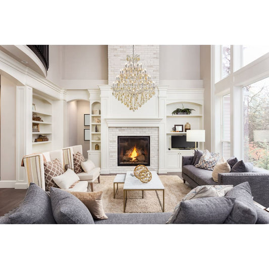 Elegant Lighting Maria Theresa 49 Light 46" Wide Crystal Chandelier with Golden Teak Royal Cut Crystals