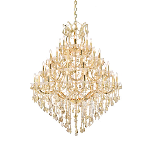 Elegant Lighting Maria Theresa 49 Light 46" Wide Crystal Chandelier with Golden Teak Royal Cut Crystals