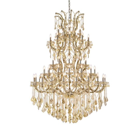 Elegant Lighting Maria Theresa 61 Light 54" Wide Crystal Chandelier with Golden Teak Royal Cut Crystals