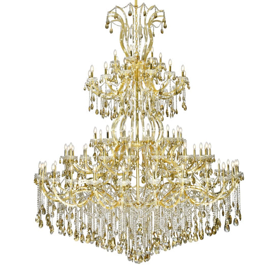 Elegant Lighting Maria Theresa 84 Light 96" Wide Crystal Chandelier with Golden Teak Royal Cut Crystals