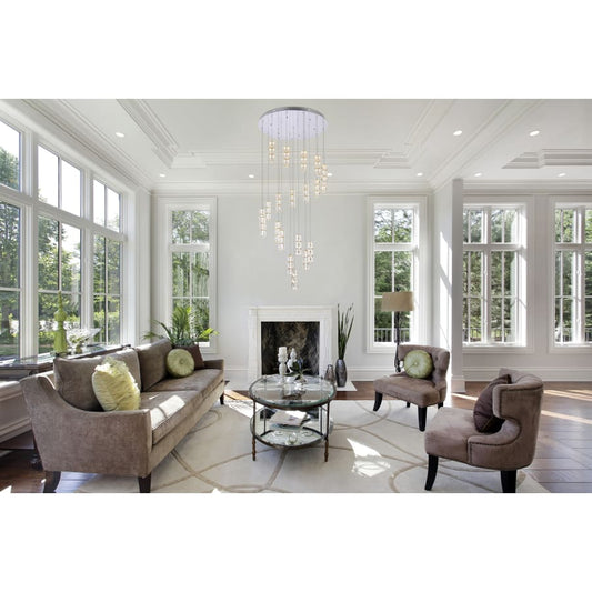 Elegant Lighting Polaris 20 Light 38" Wide LED Crystal Chandelier