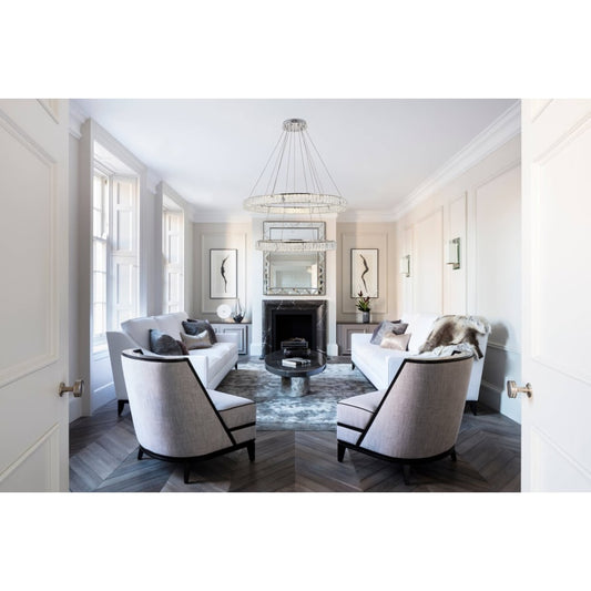 Elegant Lighting Monroe 2 Light 42" Wide LED Crystal Ring Chandelier with Clear Royal Cut Crystals