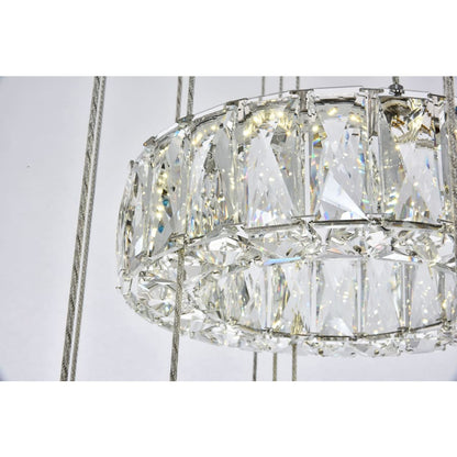 Elegant Lighting Monroe 5 Light 26" Wide LED Crystal Ring Chandelier with Clear Royal Cut Crystals
