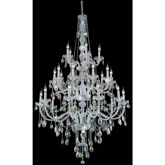 Elegant Lighting Verona 25 Light 43" Wide Crystal Chandelier with Golden Teak Royal Cut Crystals