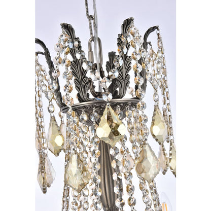 Elegant Lighting Rosalia 10 Light 28" Wide Crystal Chandelier with Golden Teak Royal Cut Crystals