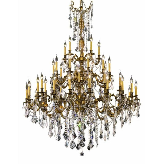 Elegant Lighting Rosalia 45 Light 54" Wide Crystal Chandelier with Clear Royal Cut Crystals