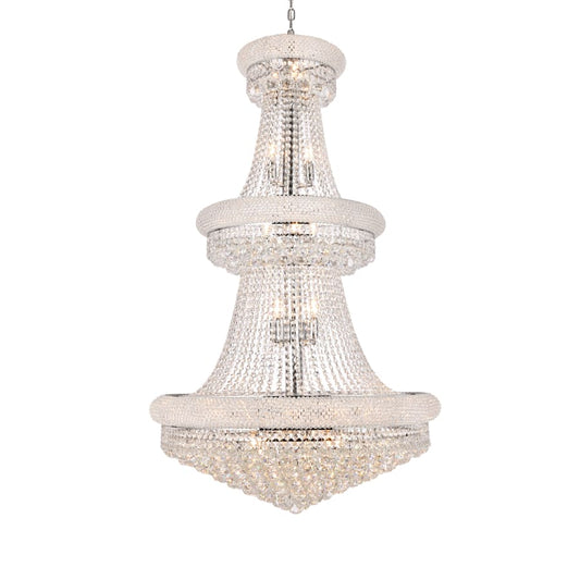 Elegant Lighting Primo 32 Light 30" Wide Crystal Empire Chandelier with Clear Royal Cut Crystals