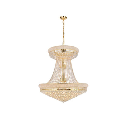 Elegant Lighting Primo 28 Light 36" Wide Crystal Empire Chandelier with Clear Royal Cut Crystals