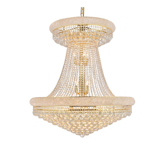 Elegant Lighting Primo 28 Light 36" Wide Crystal Empire Chandelier with Clear Royal Cut Crystals