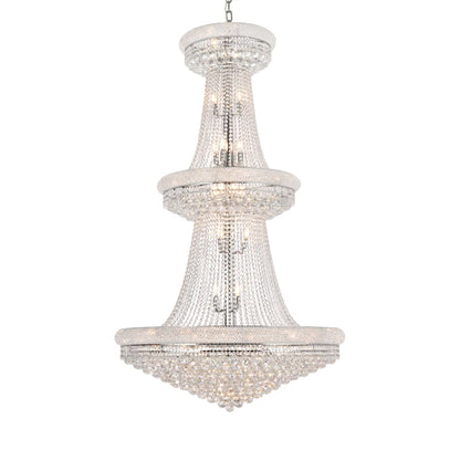 Elegant Lighting Primo 38 Light 42" Wide Crystal Empire Chandelier with Clear Royal Cut Crystals