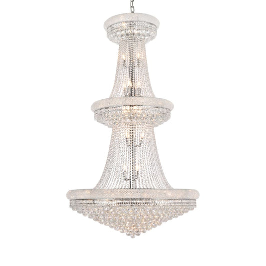 Elegant Lighting Primo 38 Light 42" Wide Crystal Empire Chandelier with Clear Royal Cut Crystals