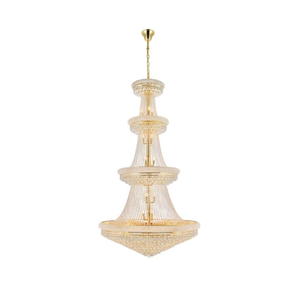 Elegant Lighting Primo 42 Light 48" Wide Crystal Empire Chandelier with Clear Royal Cut Crystals