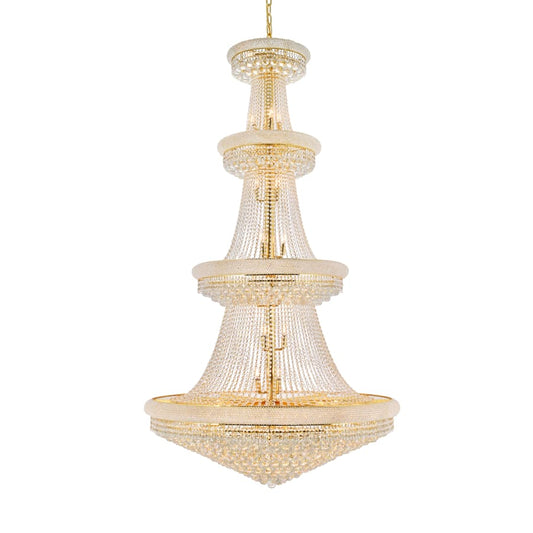 Elegant Lighting Primo 42 Light 48" Wide Crystal Empire Chandelier with Clear Royal Cut Crystals