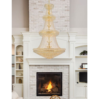 Elegant Lighting Primo 48 Light 54" Wide Crystal Empire Chandelier with Clear Royal Cut Crystals