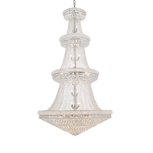 Elegant Lighting Primo 48 Light 54" Wide Crystal Empire Chandelier with Clear Royal Cut Crystals