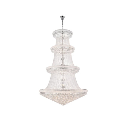 Elegant Lighting Primo 56 Light 62" Wide Crystal Empire Chandelier with Clear Royal Cut Crystals
