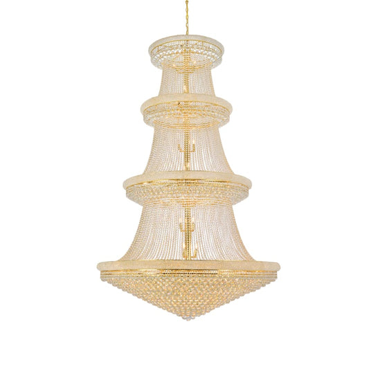 Elegant Lighting Primo 56 Light 62" Wide Crystal Empire Chandelier with Clear Royal Cut Crystals