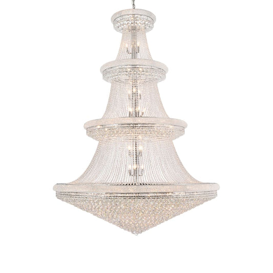Elegant Lighting Primo 66 Light 72" Wide Crystal Empire Chandelier with Clear Royal Cut Crystals
