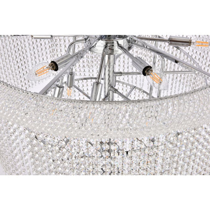 Elegant Lighting Spiral 28 Light 30" Wide Crystal Chandelier with Clear Royal Cut Crystals