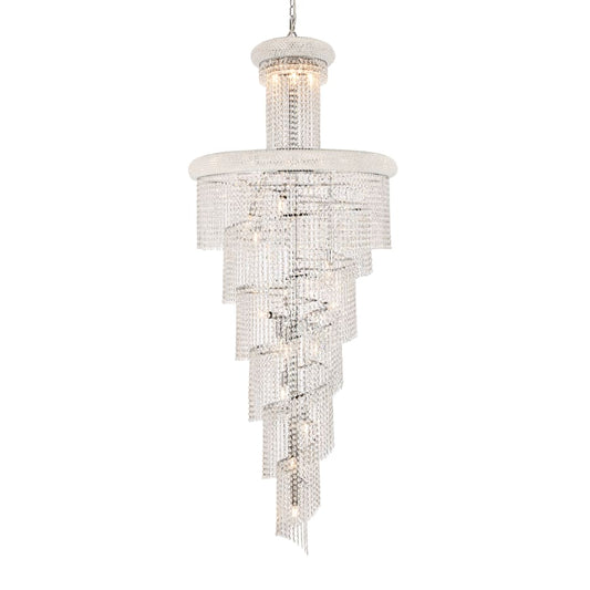 Elegant Lighting Spiral 28 Light 30" Wide Crystal Chandelier with Clear Royal Cut Crystals