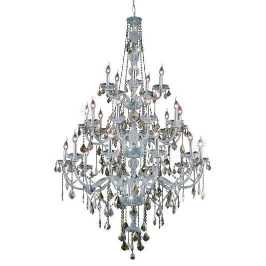 Elegant Lighting Verona 25 Light 43" Wide Crystal Chandelier with Golden Teak Royal Cut Crystals