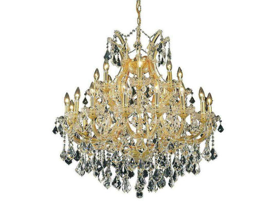 Elegant Lighting 24-Light Maria Theresa Chandelier in Gold with Royal Cut Clear Crystal