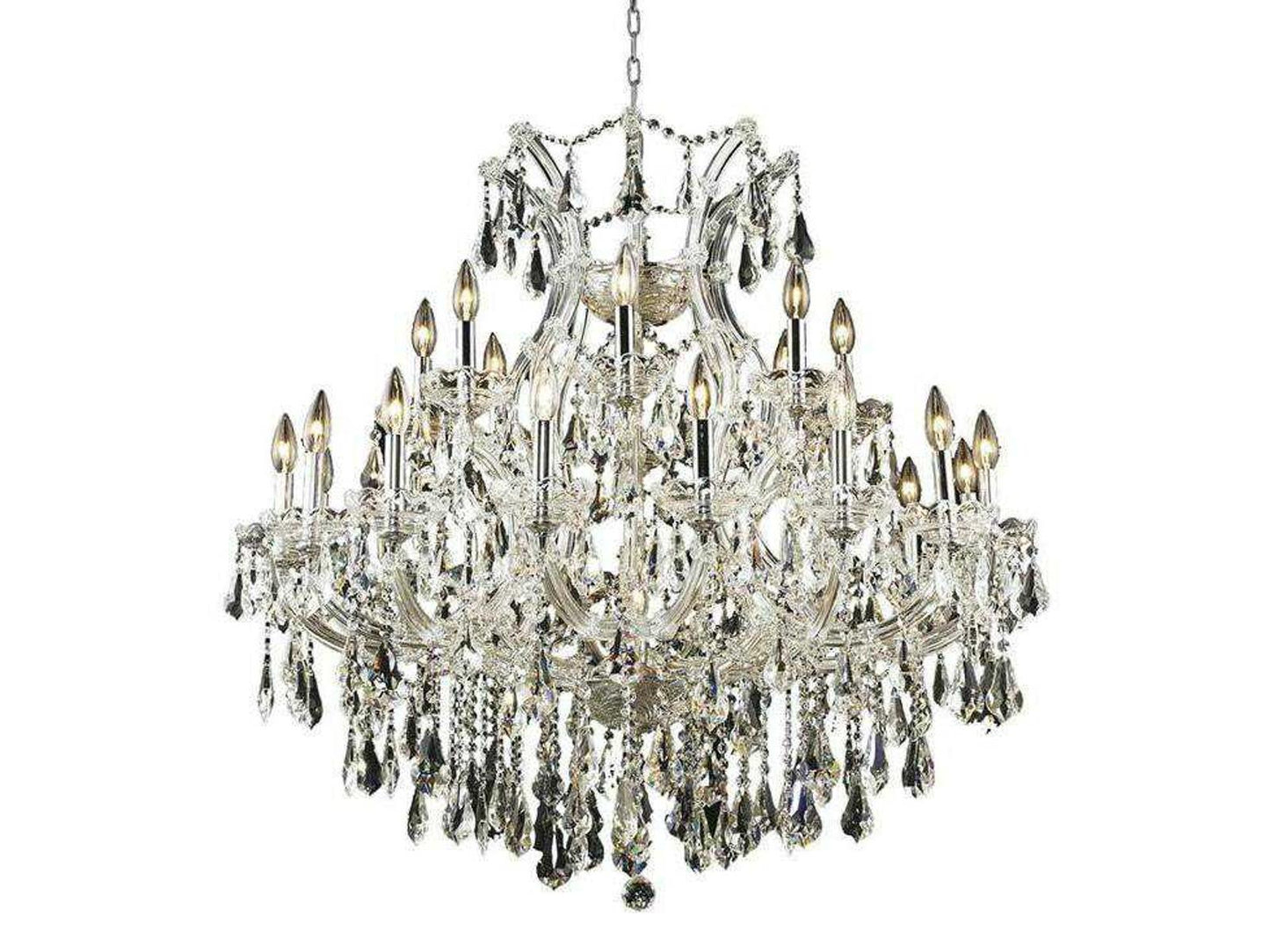 Elegant Lighting Maria Theresa 24-Light Chrome Clear Crystal Tiered Chandelier