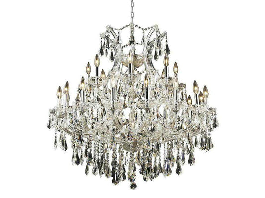 Elegant Lighting Maria Theresa 24-Light Chrome Clear Crystal Tiered Chandelier