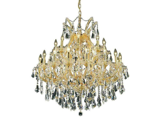 Elegant Lighting Maria Theresa 24-Light Gold Clear Crystal Tiered Chandelier