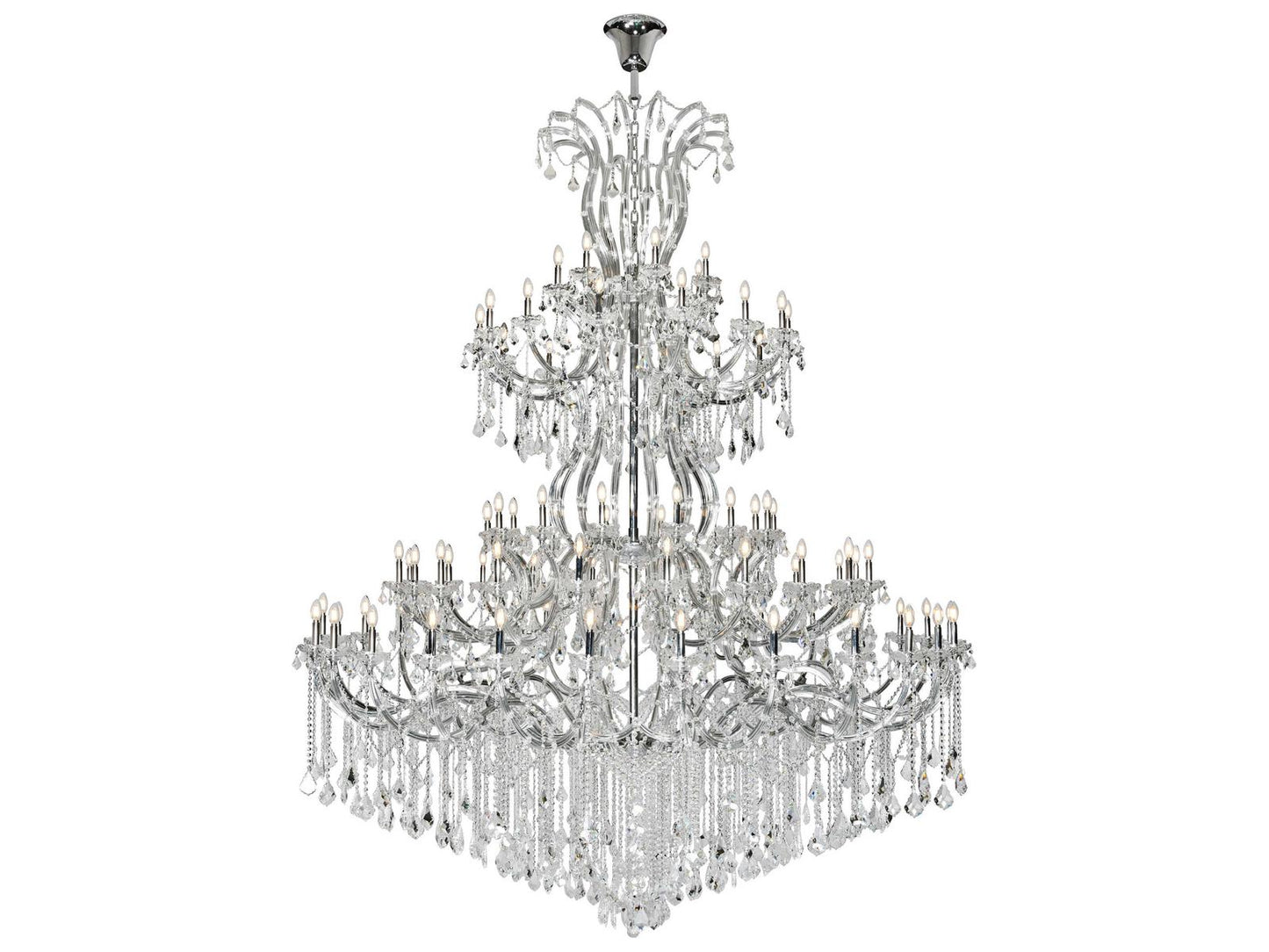 Elegant Lighting Maria Theresa 84-Light Chrome Tiered Chandelier with Clear Royal Cut Crystal