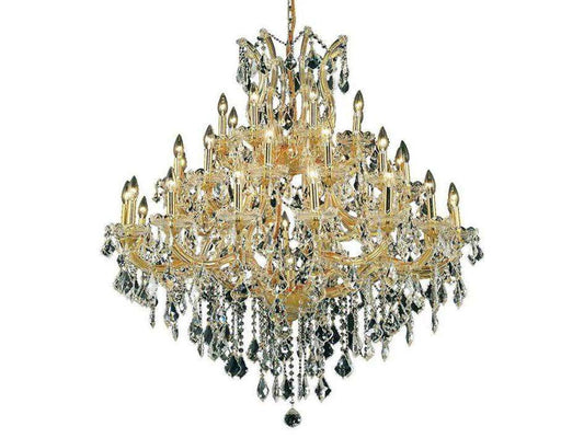 Elegant Lighting Maria Theresa 37-Light Gold Clear Crystal Candelabra Chandelier