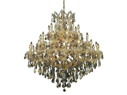 Elegant Lighting Maria Theresa 37-Light Gold Golden Teak Royal Cut Crystal Chandelier