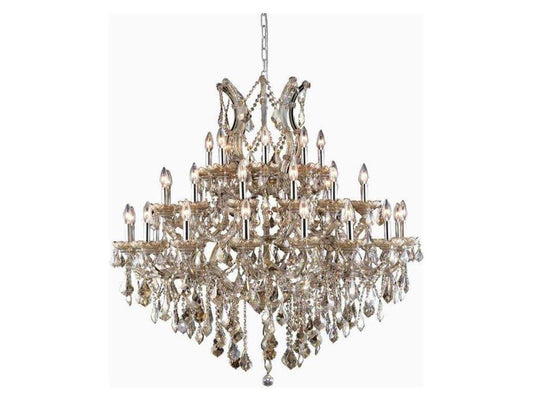 Elegant Lighting Maria Theresa 37-Light Chandelier with Golden Teak Crystals
