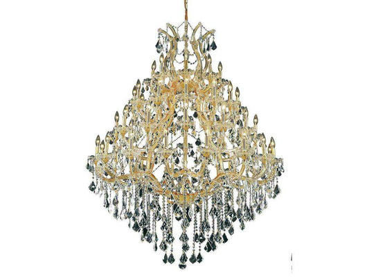 Elegant Lighting 49-Light Maria Theresa Gold Clear Crystal Tiered Chandelier