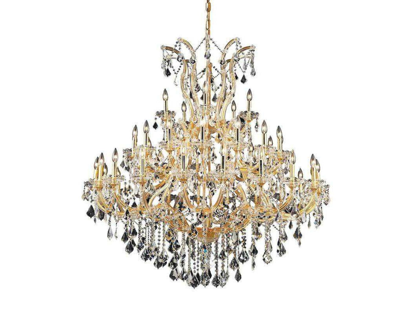 Elegant Lighting Maria Theresa 41-Light Crystal Chandelier in Gold with Royal Cut Crystal