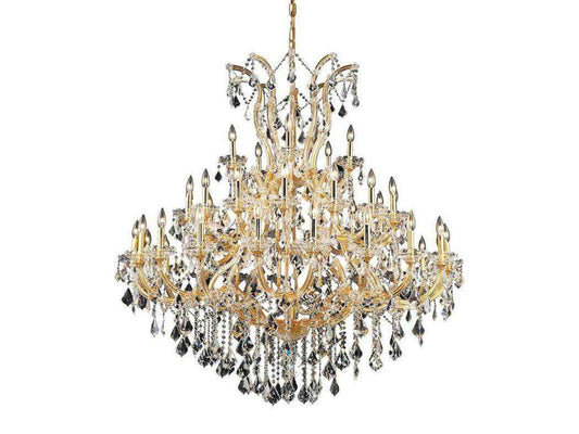 Elegant Lighting Maria Theresa 41-Light Crystal Chandelier in Gold with Royal Cut Crystal