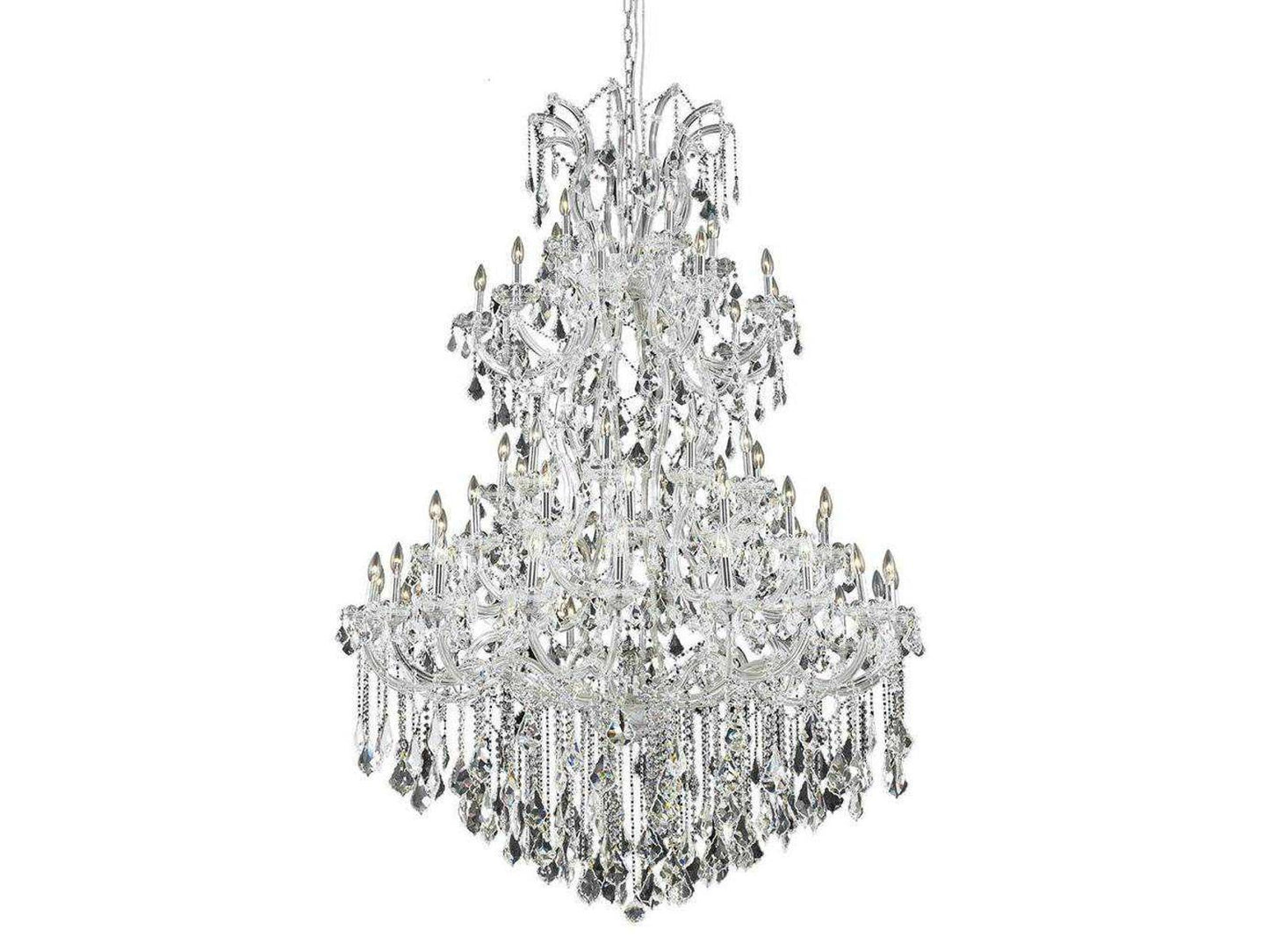 Elegant Lighting 61-Light Maria Theresa Chandelier in Chrome with Royal Cut Clear Crystal