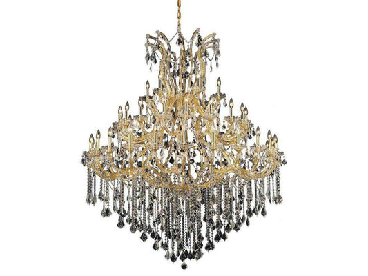 Elegant Lighting Maria Theresa 49-Light Gold Clear Royal Cut Crystal Tiered Chandelier