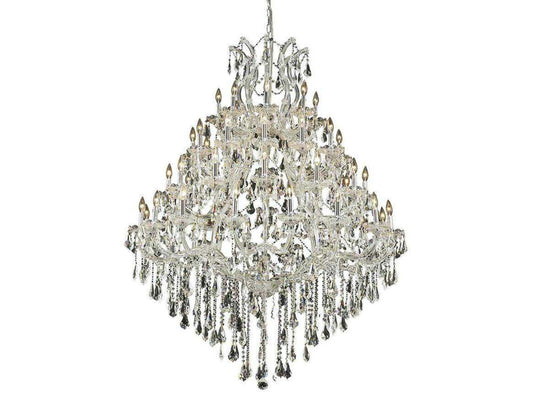 Elegant Lighting Maria Theresa 49-Light Chrome Clear Royal Cut Crystal Tiered Chandelier